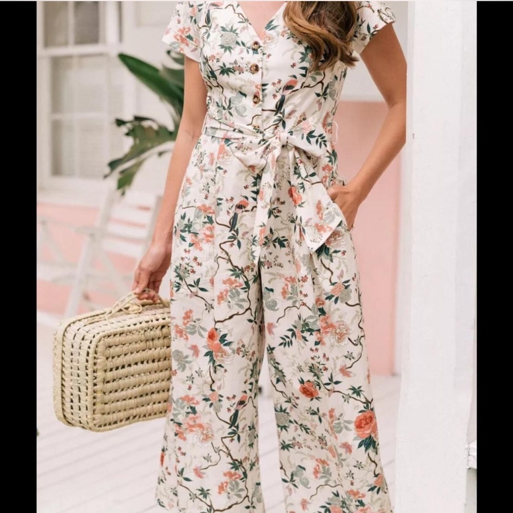 Floral jumpsuit From Gal meets glam collection, purchased from Anthropologie.